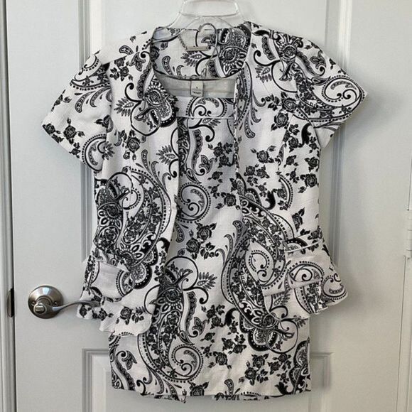 White Black House Market Paisley Floral‎ Design Suit - Picture 1 of 10